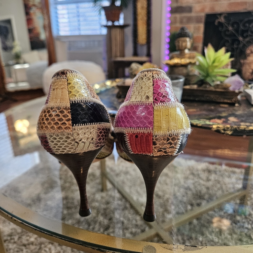 Dolce & Gabbana Python Patchwork Heels - image 4